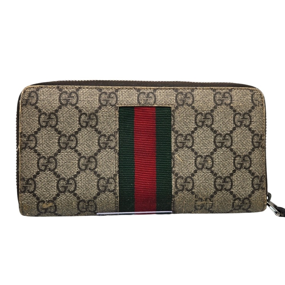 Gucci GG Supreme Web Bee Zip Around Wallet Beige 408831-493075 - Picture 2 of 11
